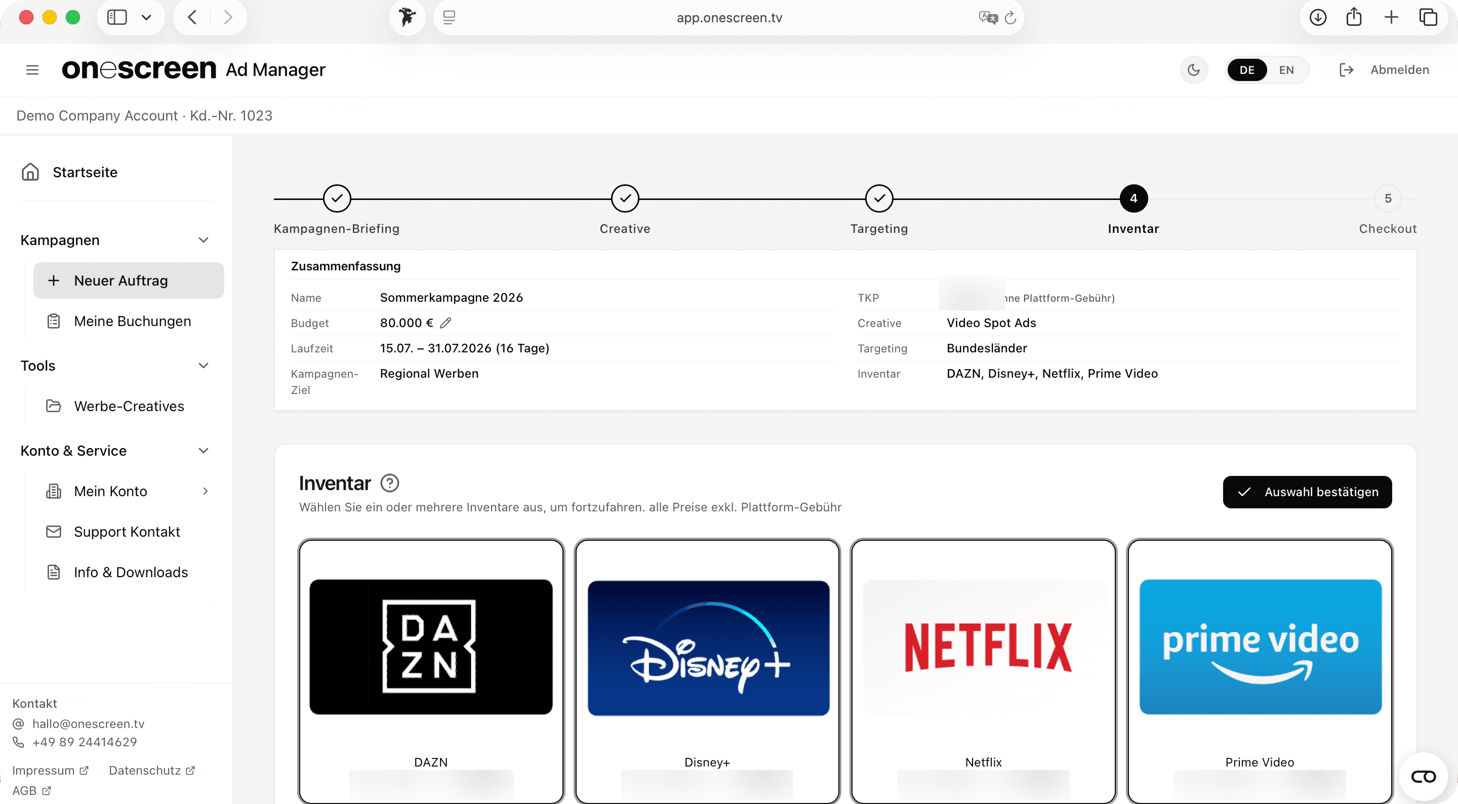 onescreen Plattform