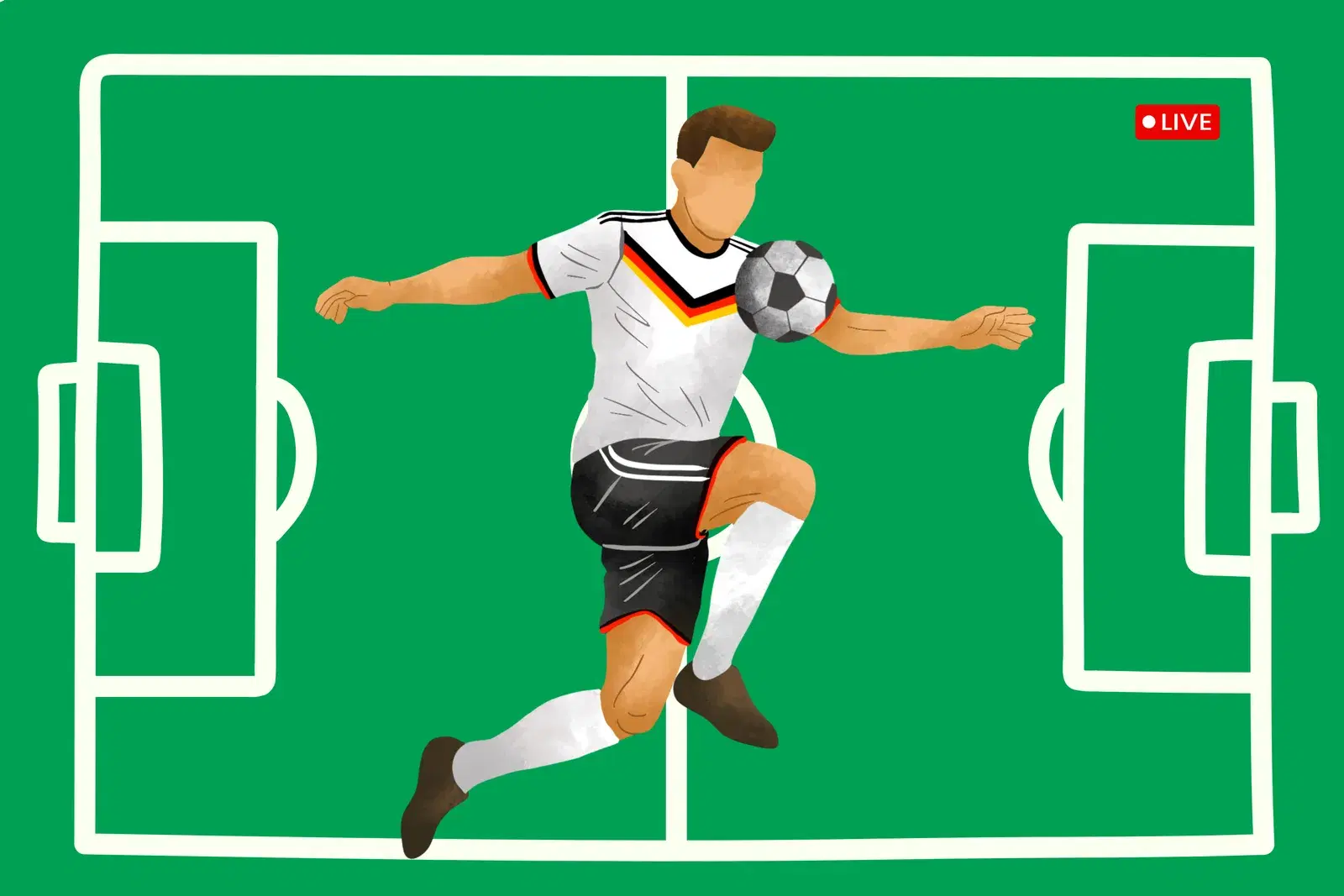 Sportbegeisterte Menschen schauen gemeinsam Fußball auf dem Fernseher